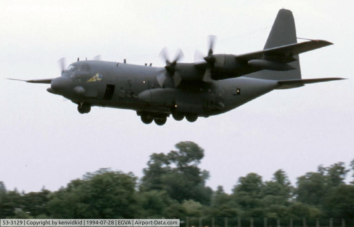 53-3129, 1953 Lockheed AC-130A-LM Hercules C/N 182-3001, US Air Force arriving for RIAT.