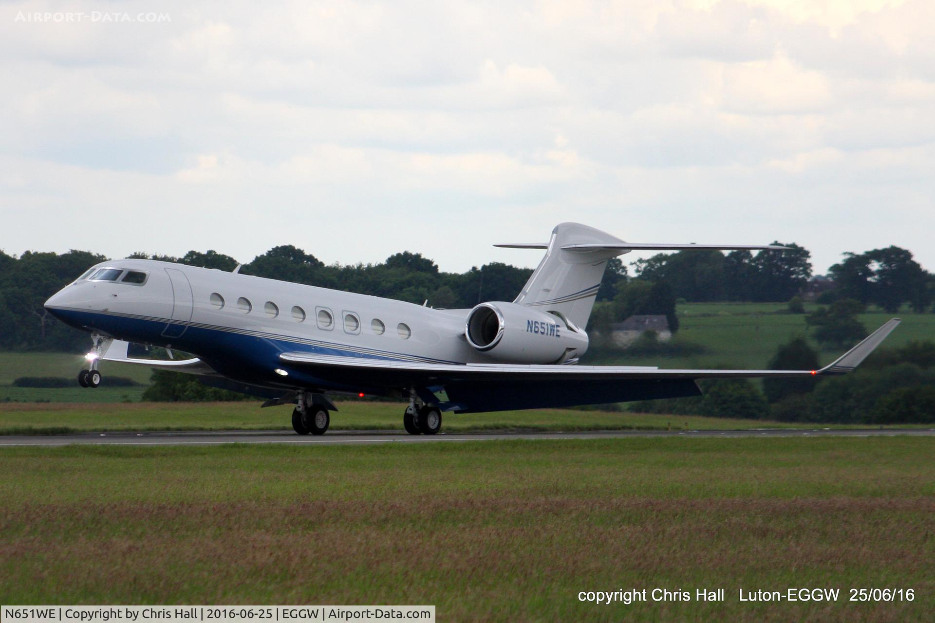 N651WE, 2015 Gulfstream G-VI (G650ER) C/N 6141, at Luton