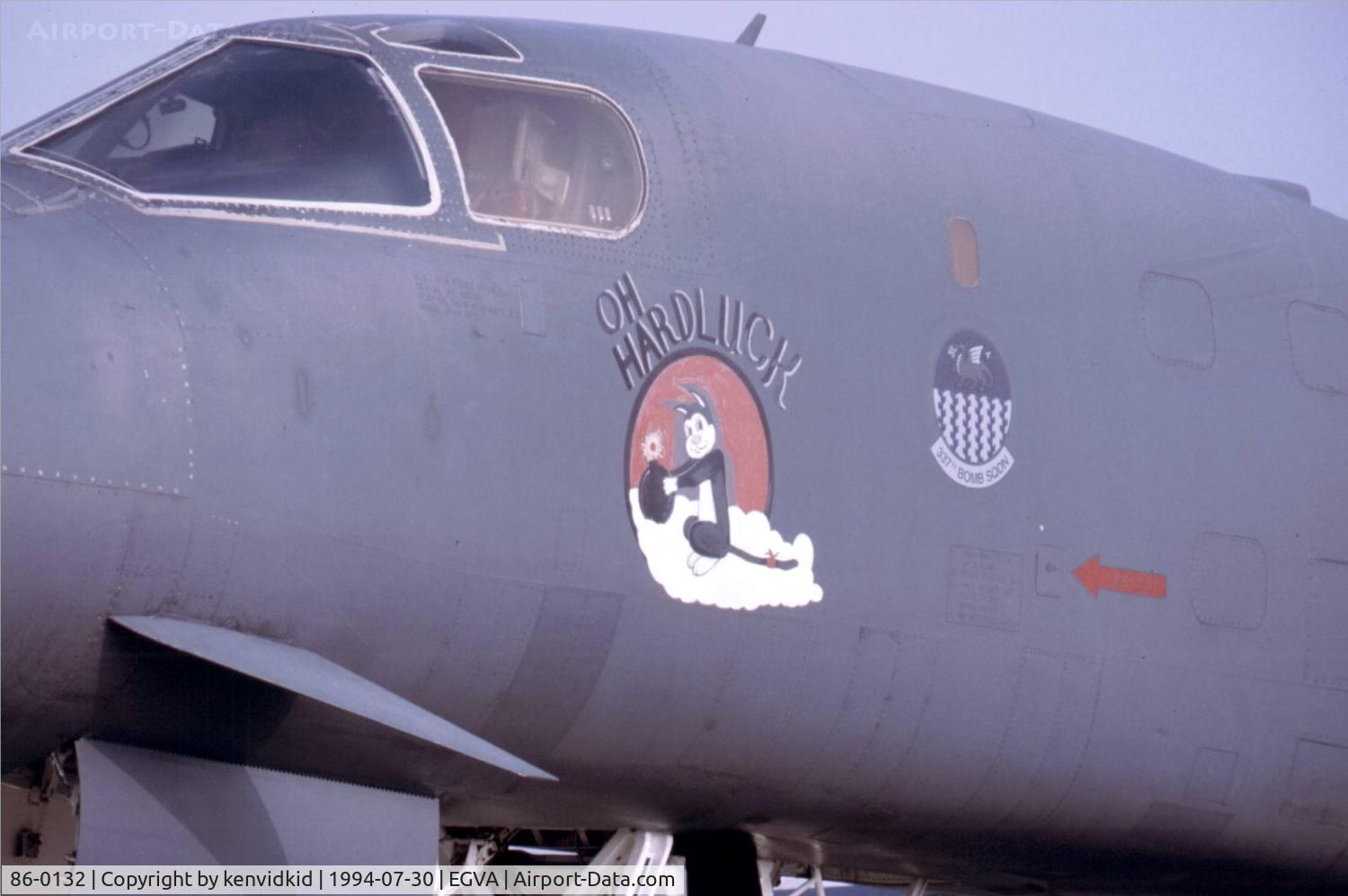 86-0132, 1986 Rockwell B-1B Lancer C/N 92, US Air Force on static display at RIAT.