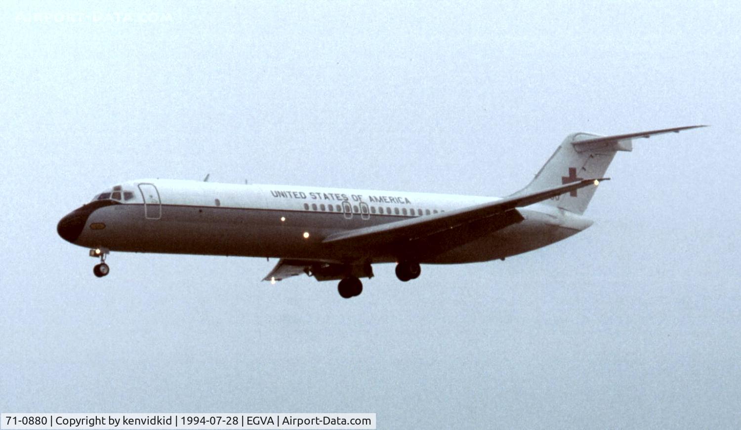 71-0880, 1971 McDonnell Douglas C-9A Nightingale C/N 47538/665, US Air Force arriving for RIAT.
