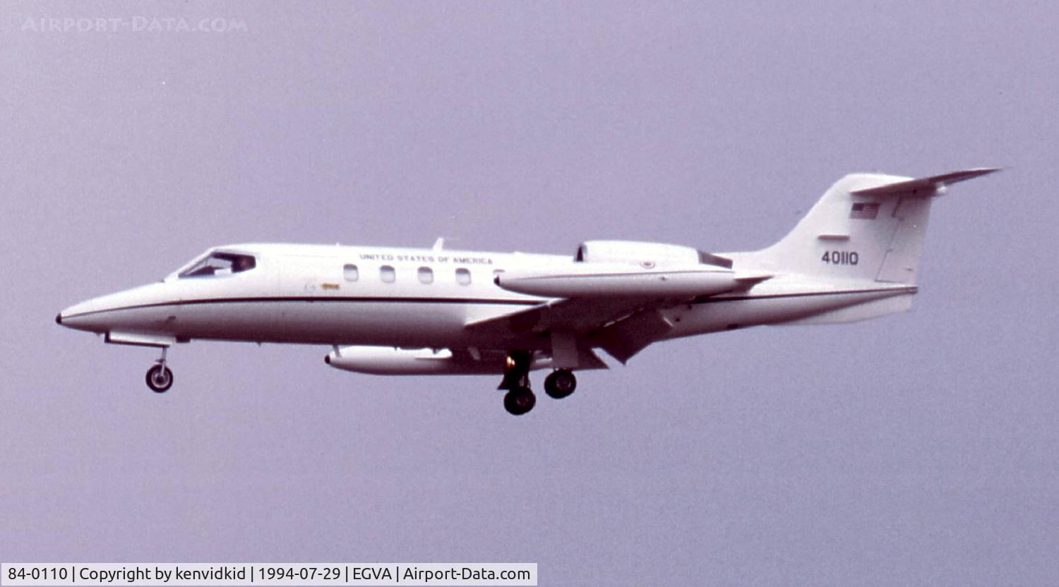 84-0110, 1984 Gates Learjet C-21A C/N 35A-556, US Air Force arriving for RIAT.