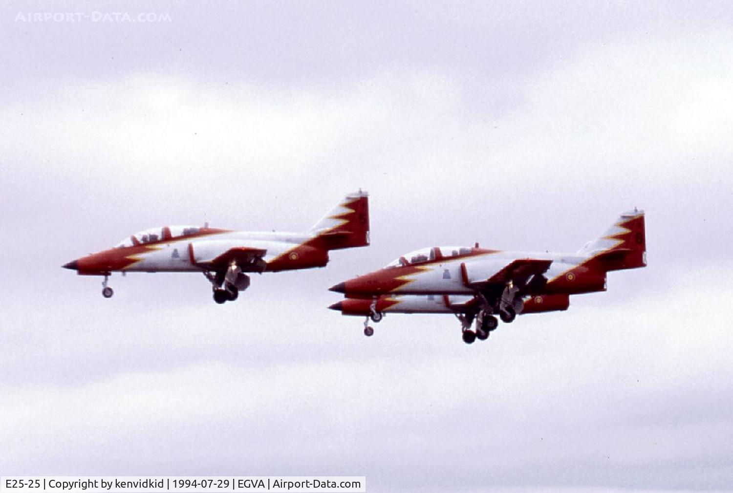 E25-25, CASA C-101EB Aviojet C/N EB01-23-025, Spanish Air Force arriving for RIAT.