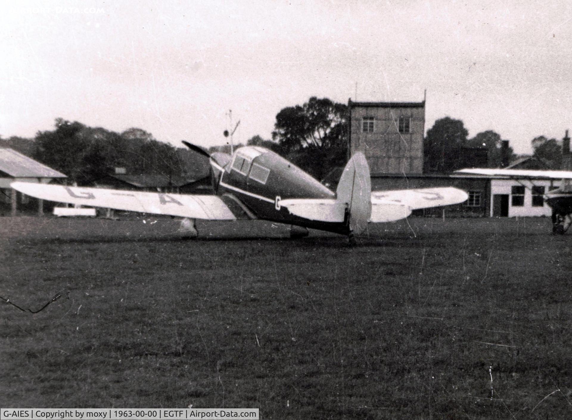 G-AIES, Percival Proctor 5 C/N AE102, Poor scanned negative of Percival Proctor V at Fairoaks circa 1963.