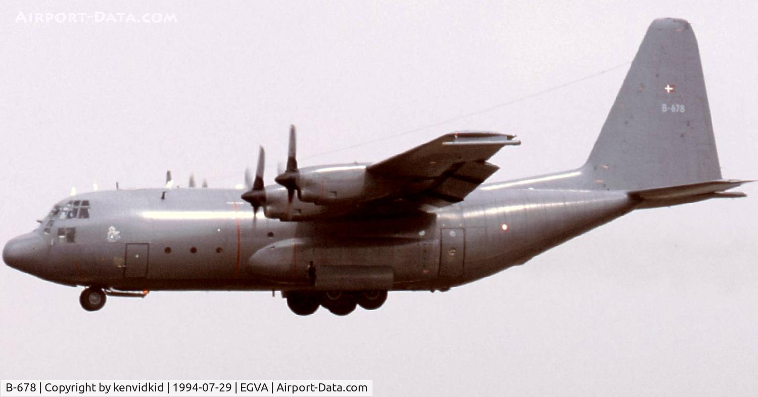 B-678, 1973 Lockheed C-130H Hercules C/N 382-4572, Royal Danish Air Force arriving for RIAT.