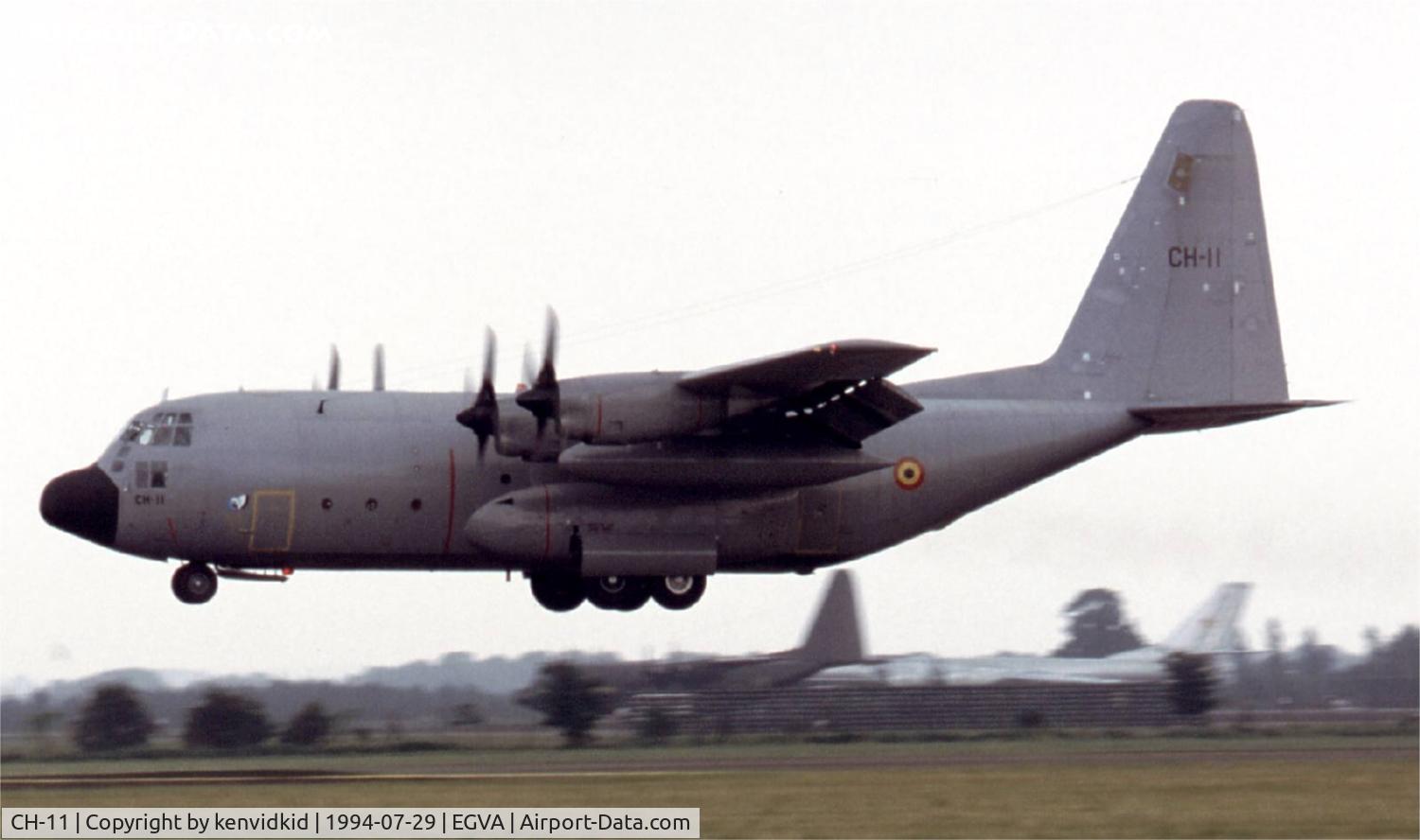 CH-11, Lockheed C-130H Hercules C/N 382-4482, Royal Belgian Air Force arriving for RIAT.