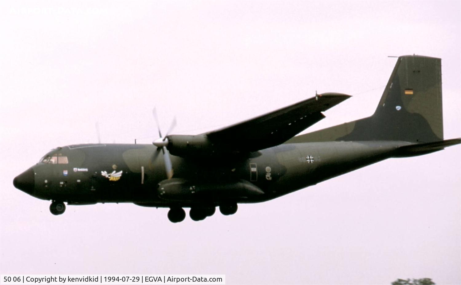 50 06, 1968 Transall C-160D C/N D6, German Air Force arriving for RIAT.