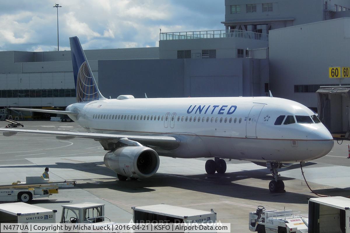 N477UA, 2001 Airbus A320-232 C/N 1514, At SFO