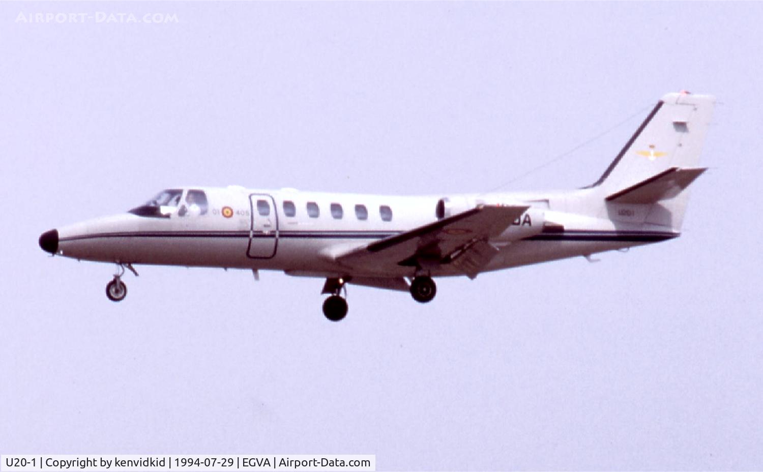 U20-1, 1982 Cessna 550 Citation II C/N 550-0425, Spanish Navy arriving for RIAT.