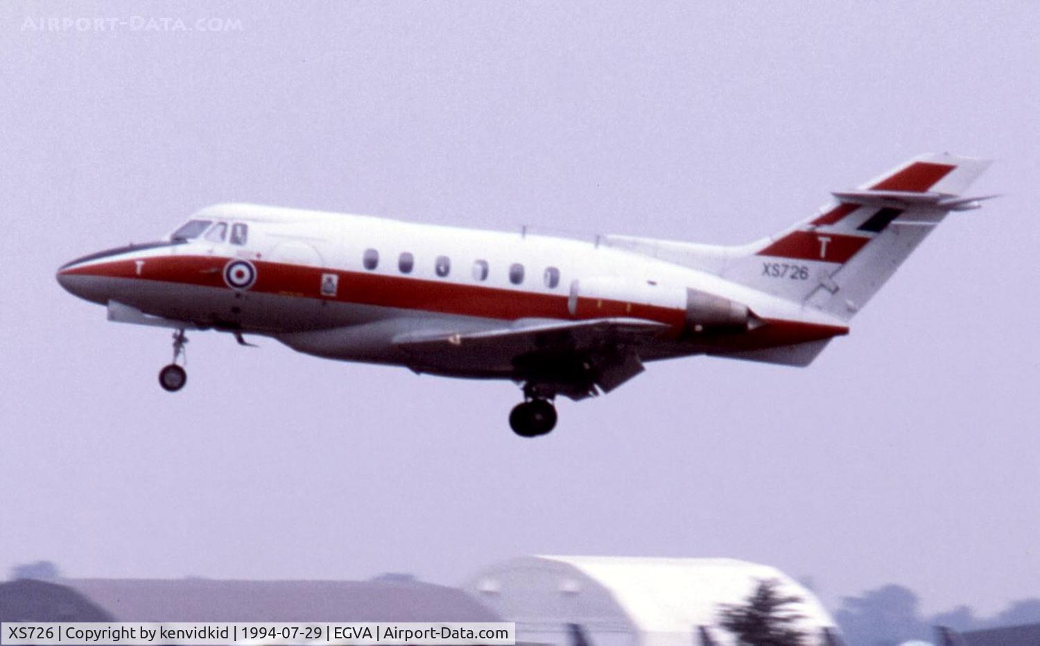 XS726, 1965 Hawker Siddeley HS.125 Dominie T.1 C/N 25044, Royal Air Force arriving for RIAT.