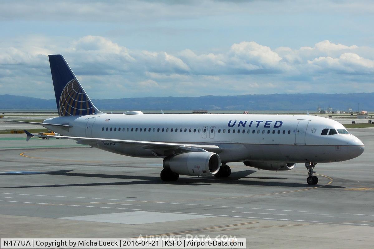N477UA, 2001 Airbus A320-232 C/N 1514, At SFO