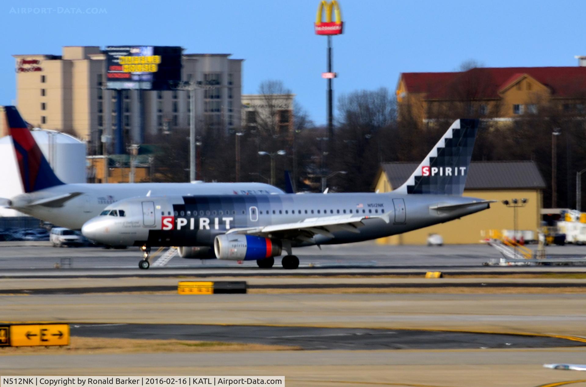 N512NK, 2006 Airbus A319-132 C/N 2673, Landing Atlanta