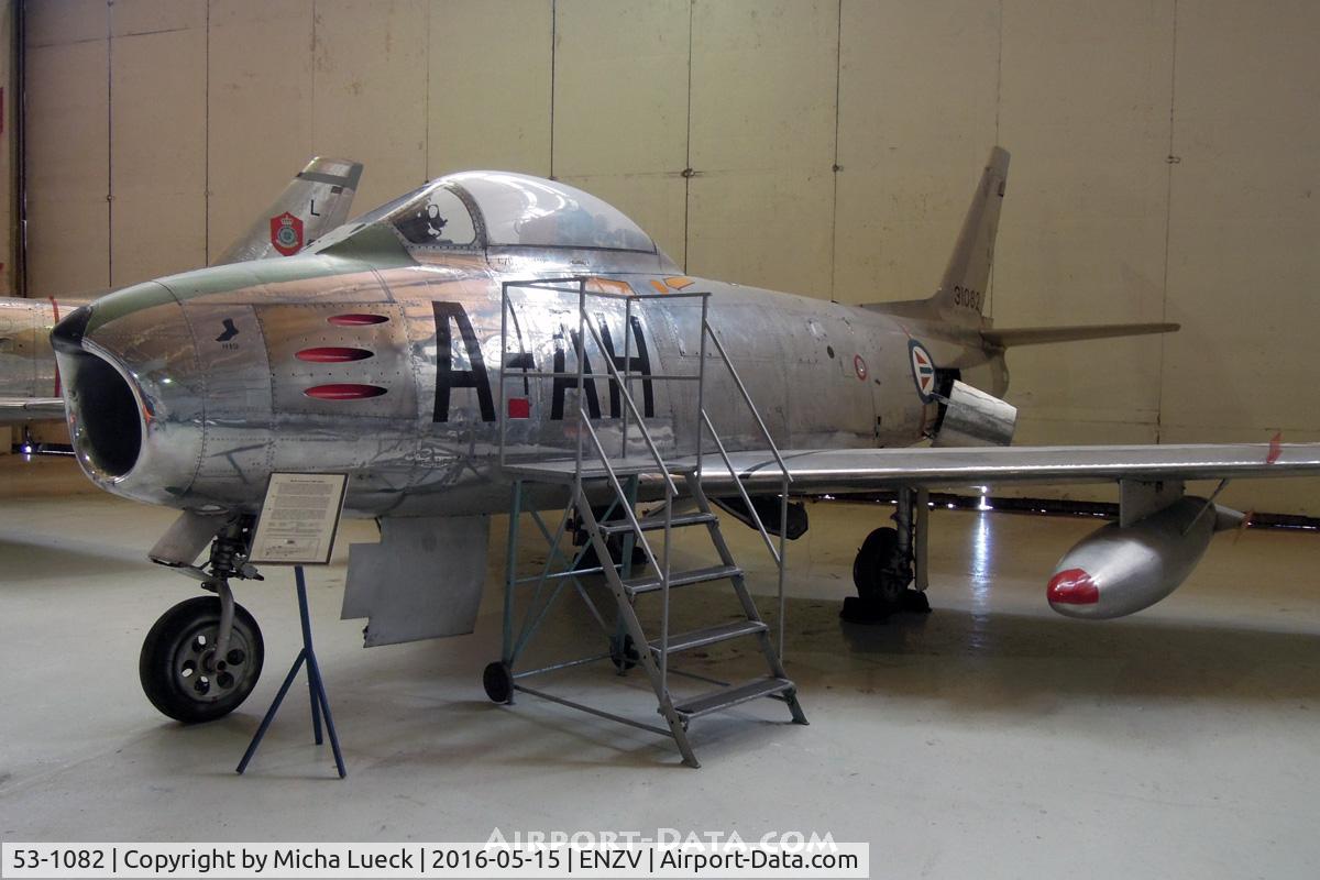 53-1082, 1953 North American F-86F Sabre C/N 202-11, At the Flyhistorisk Museum in Stavanger
