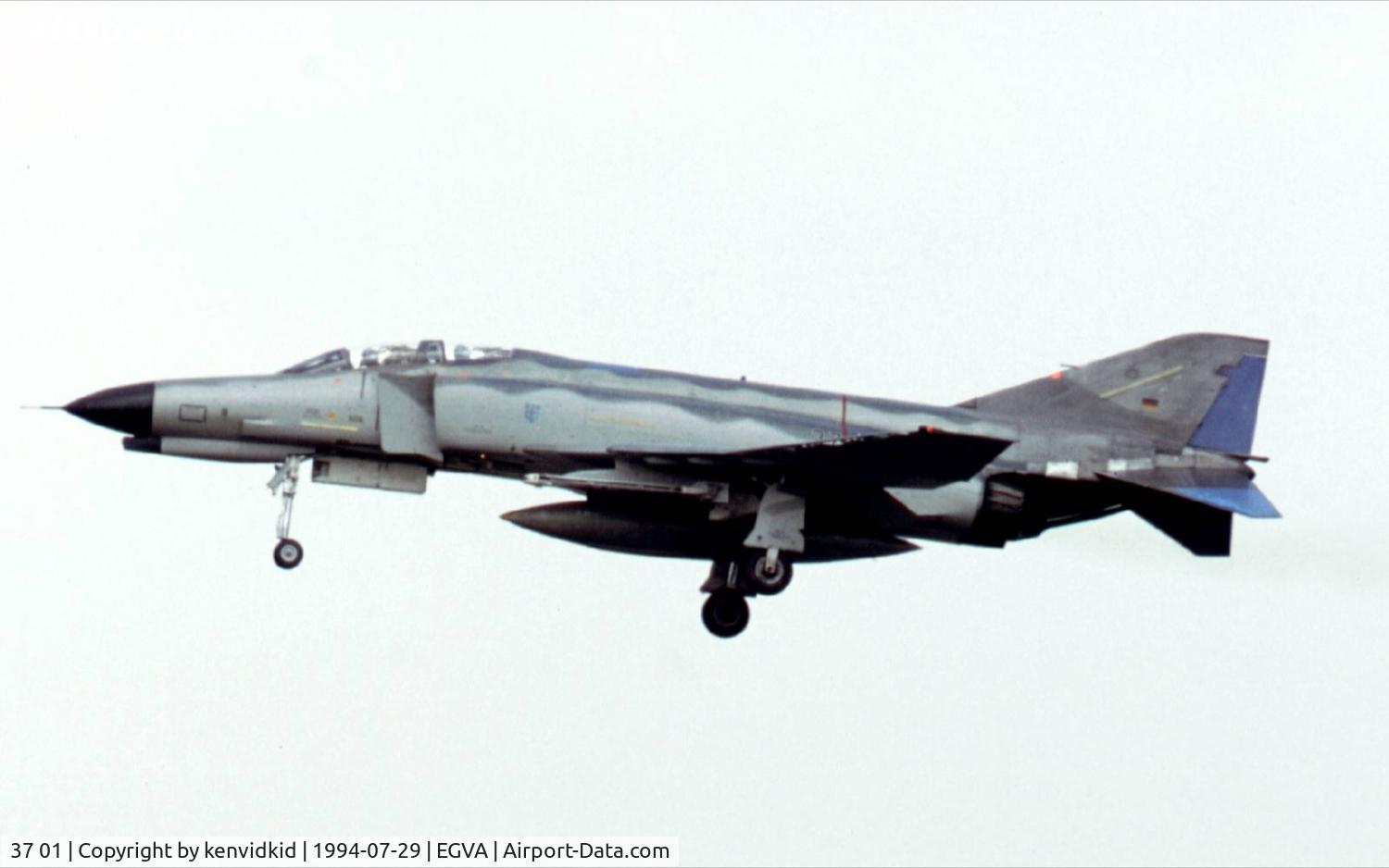 37 01, 1972 McDonnell Douglas F-4F Phantom II C/N 4330, German Air Force arriving at RIAT.