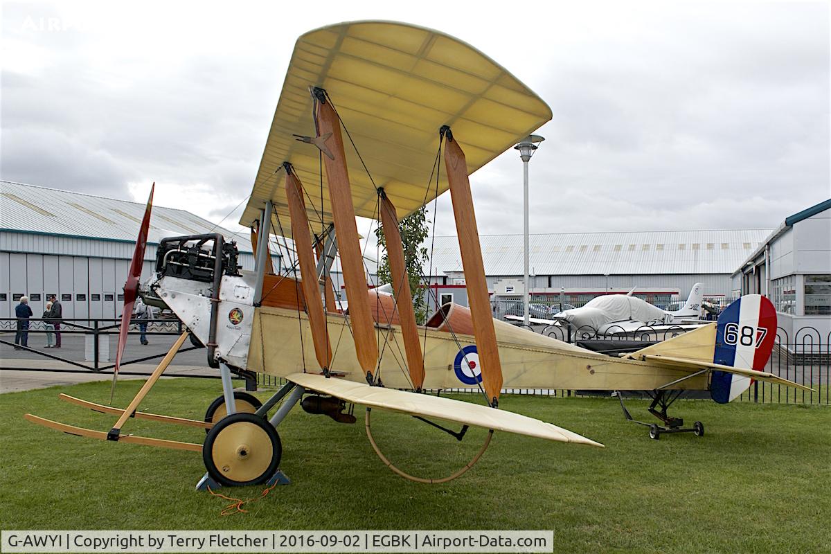 G-AWYI, 1969 Royal Aircraft Factory BE-2c Replica C/N 001, At 2016 LAA Rally at Sywell