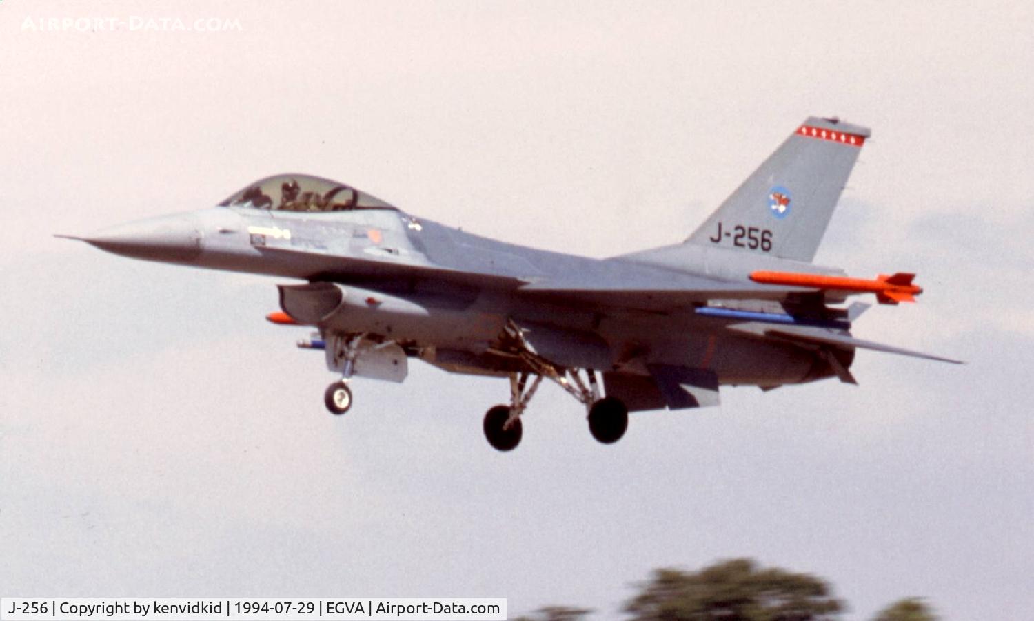 J-256, Fokker F-16A Fighting Falcon C/N 6D-45, Royal Netherlands Air Force arriving at RIAT.