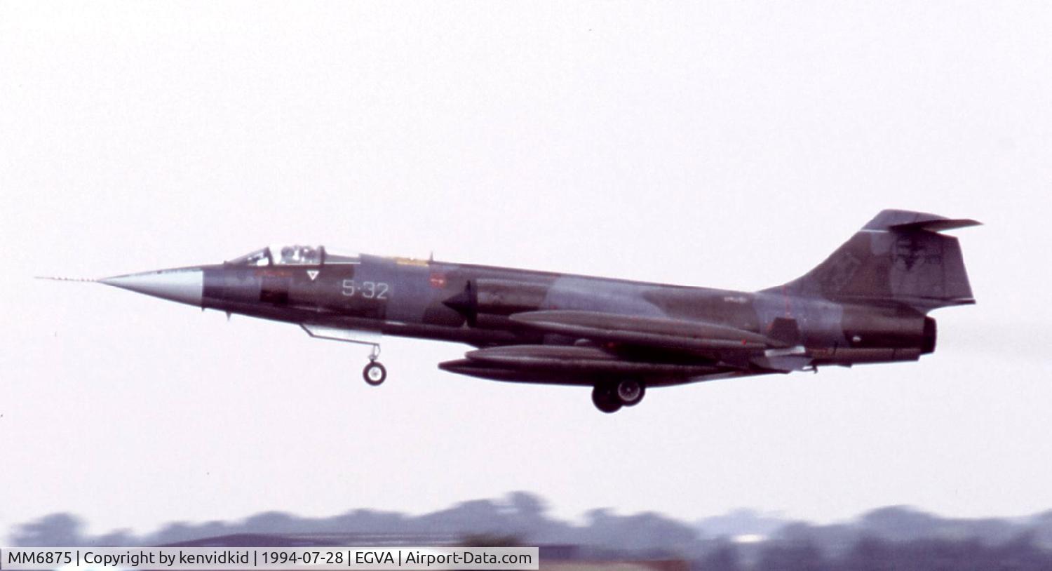 MM6875, Aeritalia F-104S-ASA Starfighter C/N 1175, Italian Air Force arriving at RIAT.