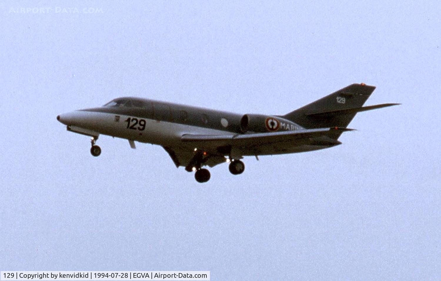 129, 1978 Dassault Falcon 10MER C/N 129, French Navy arriving at RIAT.