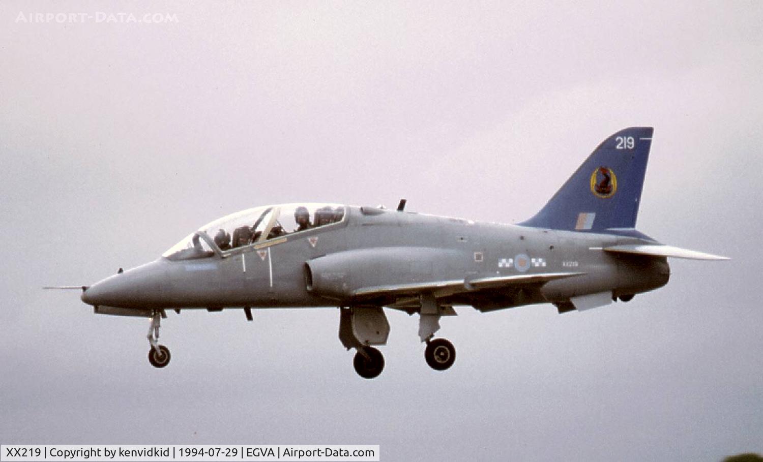 XX219, 1978 Hawker Siddeley Hawk T.1A C/N 055/312055, Royal Air Force arriving at RIAT was being used as a camera ship photographing some of the more interesting arrivals.