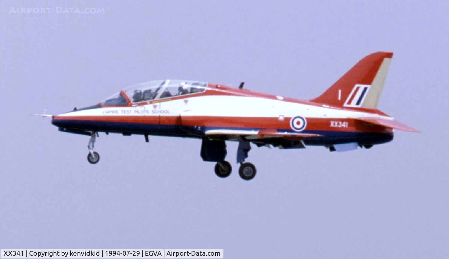 XX341, 1980 Hawker Siddeley Hawk T.1 C/N 190/312165, ETPS arriving at RIAT.