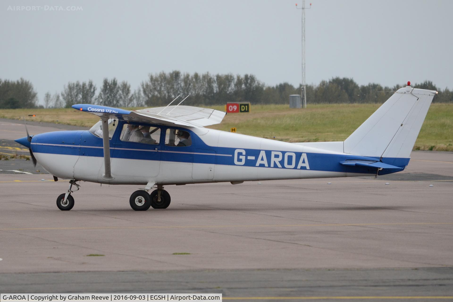 G-AROA, 1961 Cessna 172B C/N 17248628, Just landed at Norwich.