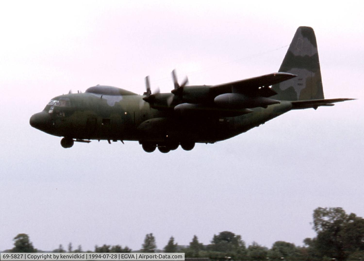 69-5827, 1969 Lockheed HC-130N Hercules C/N 382-4376, US Air Force arriving at RIAT.