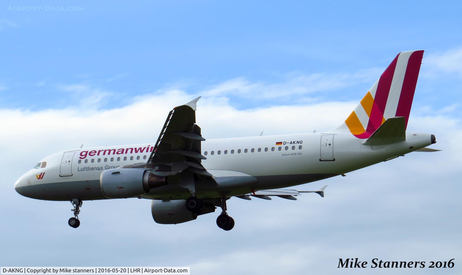 D-AKNG, 1997 Airbus A319-112 C/N 654, Germanwings A319 landing runway 27L from STR