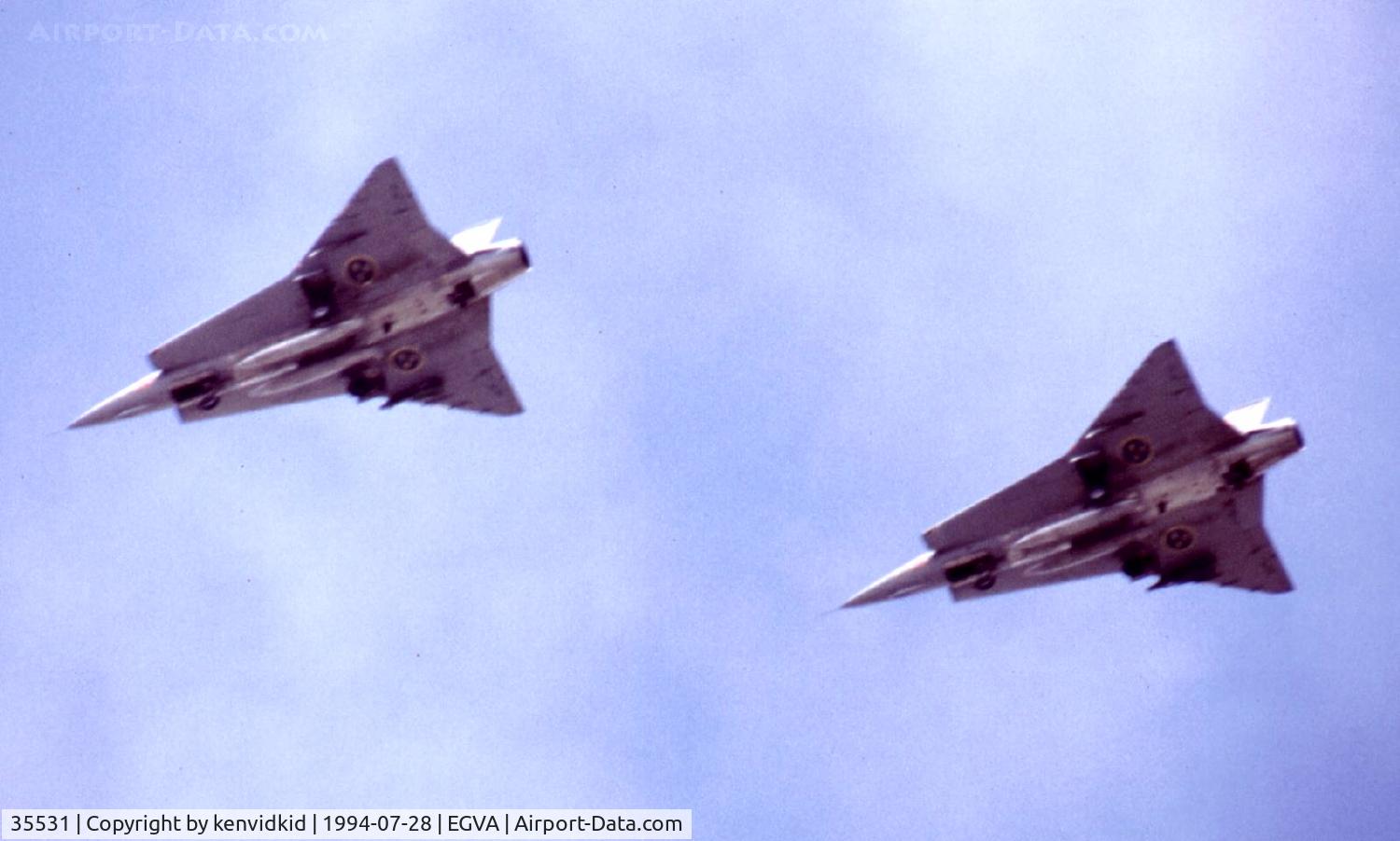 35531, Saab J-35F Draken C/N 35-531, Swedish Air Force arriving at RIAT.