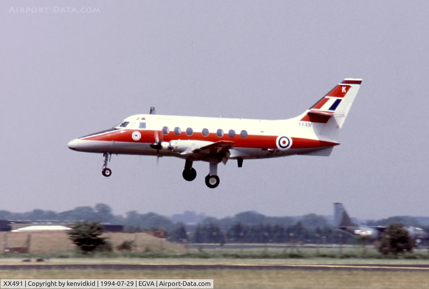 XX491, Scottish Aviation HP-137 Jetstream T.1 C/N 275, Royal Air Force arriving at RIAT.