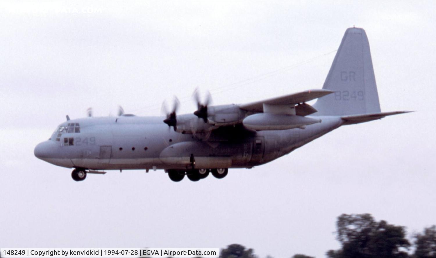 148249, 1960 Lockheed KC-130F Hercules C/N 282-3577, US Marines arriving at RIAT.