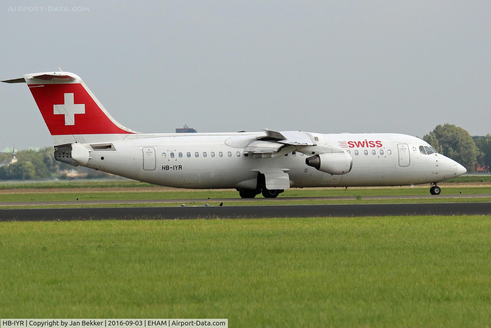 HB-IYR, 2001 British Aerospace Avro 146-RJ100 C/N E3382, Schiphol, Amsterdam
