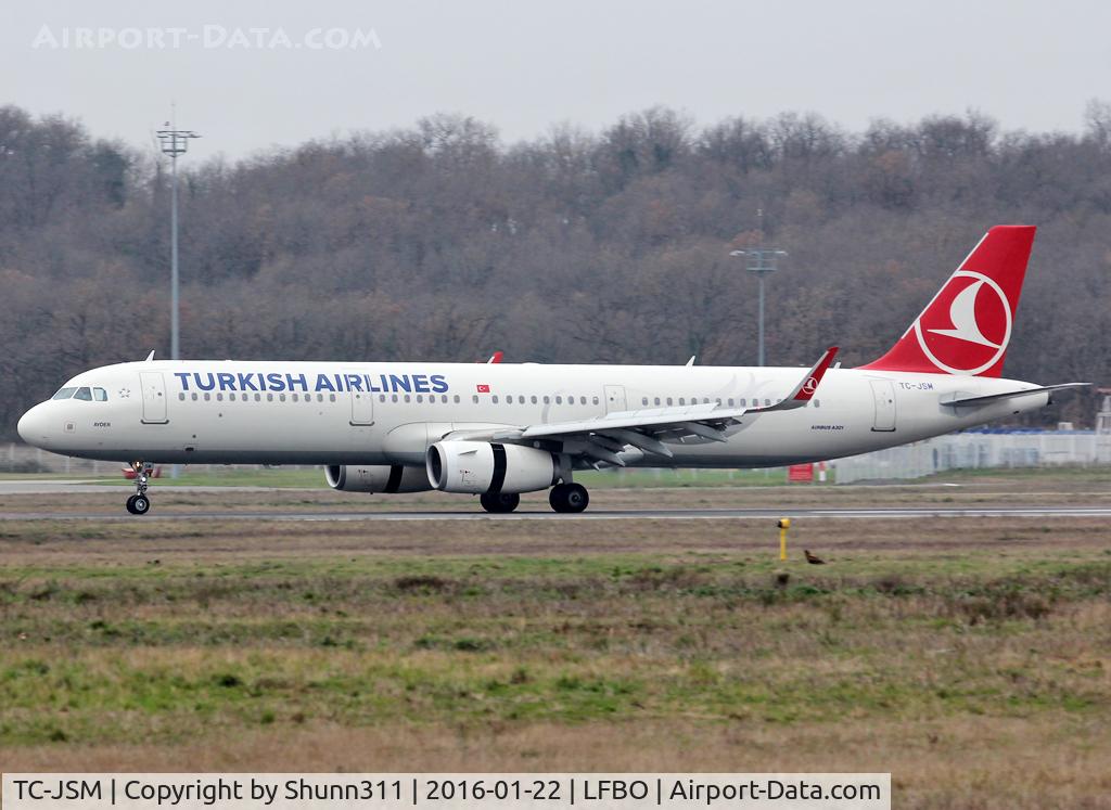 TC-JSM, 2013 Airbus A321-231 C/N 5689, Landing rwy 14R