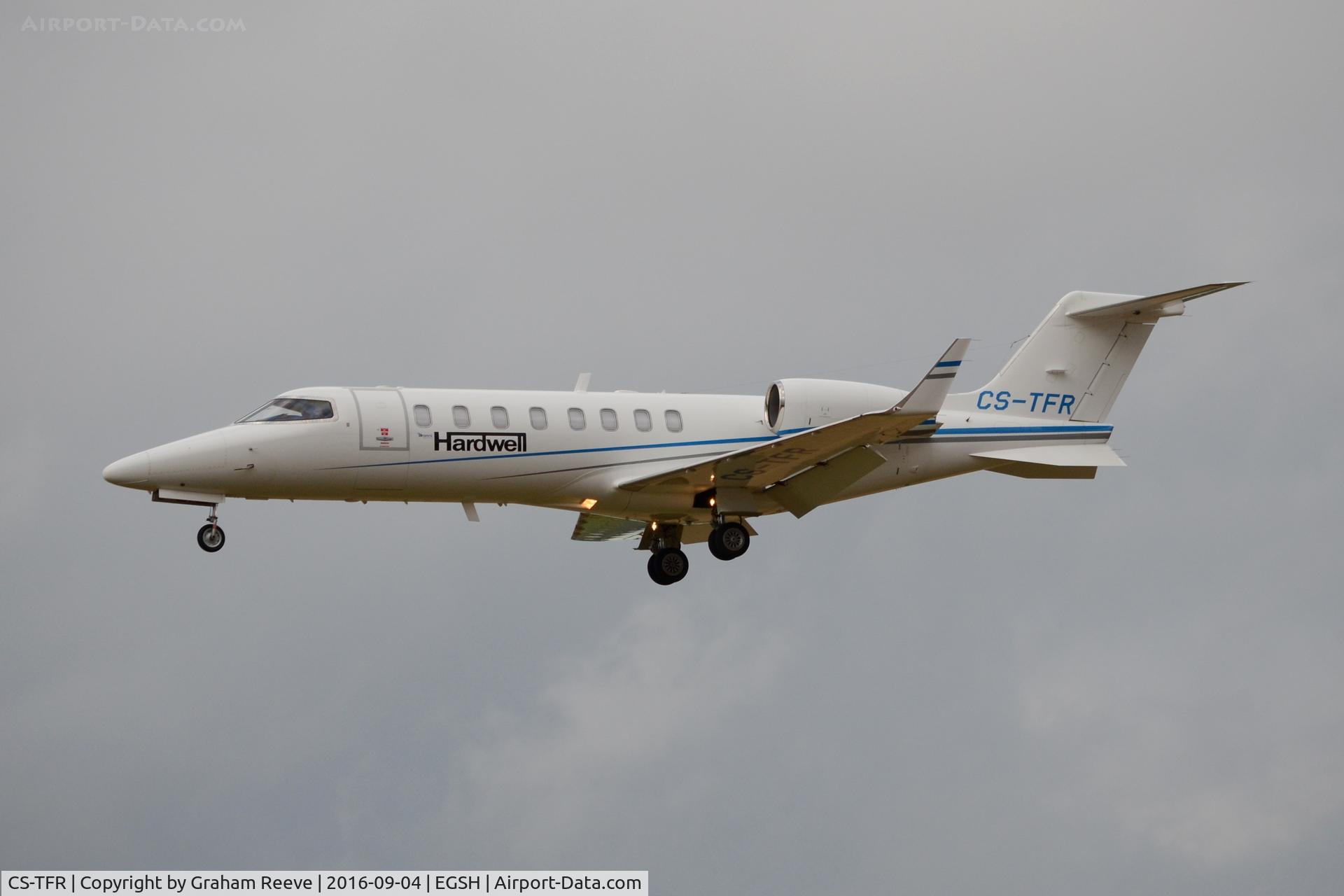 CS-TFR, 2008 Learjet 45 C/N 45-375, Landing at Norwich.