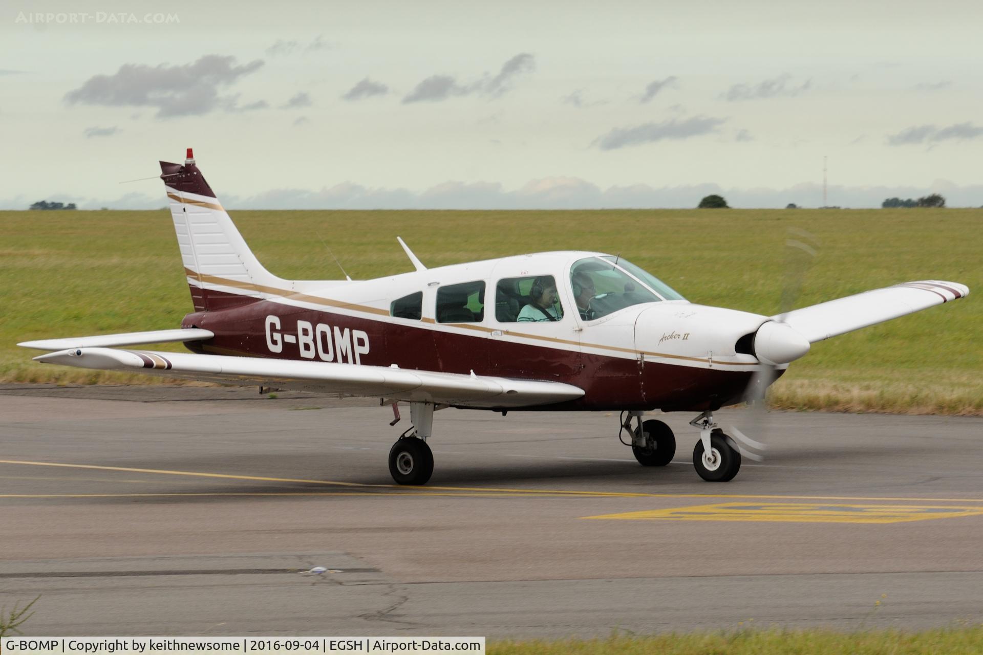 G-BOMP, 1977 Piper PA-28-181 Cherokee Archer II C/N 28-7790249, Return Visitor.