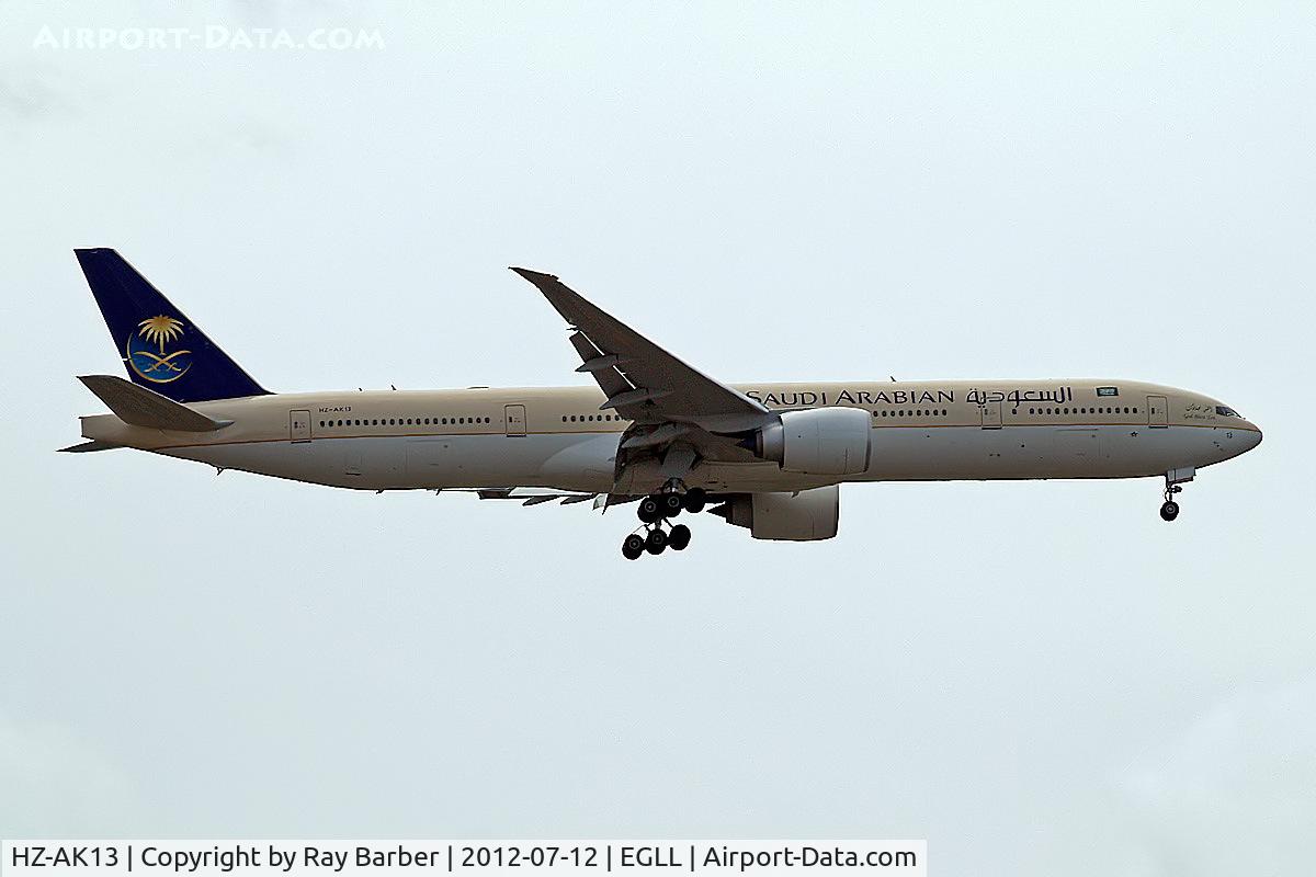 HZ-AK13, 2012 Boeing 777-368/ER C/N 41049, Boeing 777-368ER [41049] (Saudia) Home~G 12/07/2012. On approach 27L.