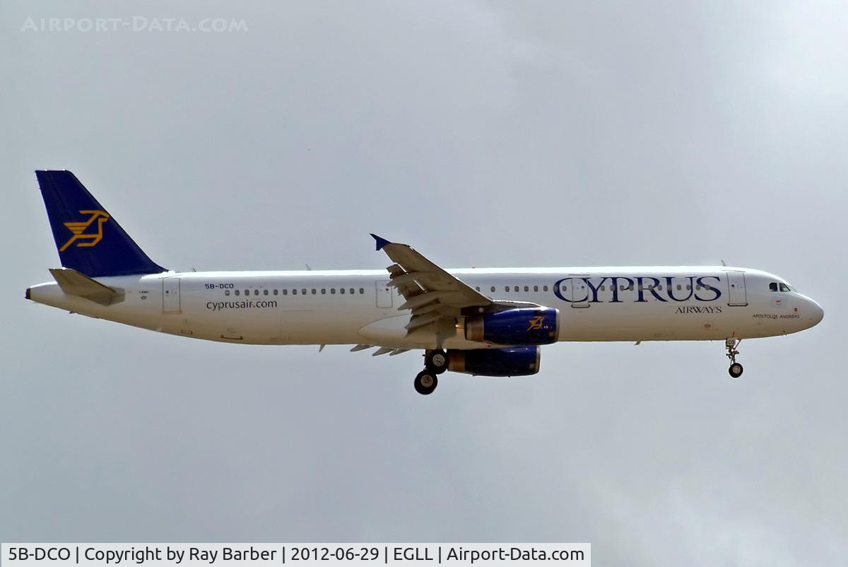 5B-DCO, 2006 Airbus A321-231 C/N 2730, Airbus A321-231 [2730] (Cyprus Airways) Home~G 29/06/2012. On approach 27L.