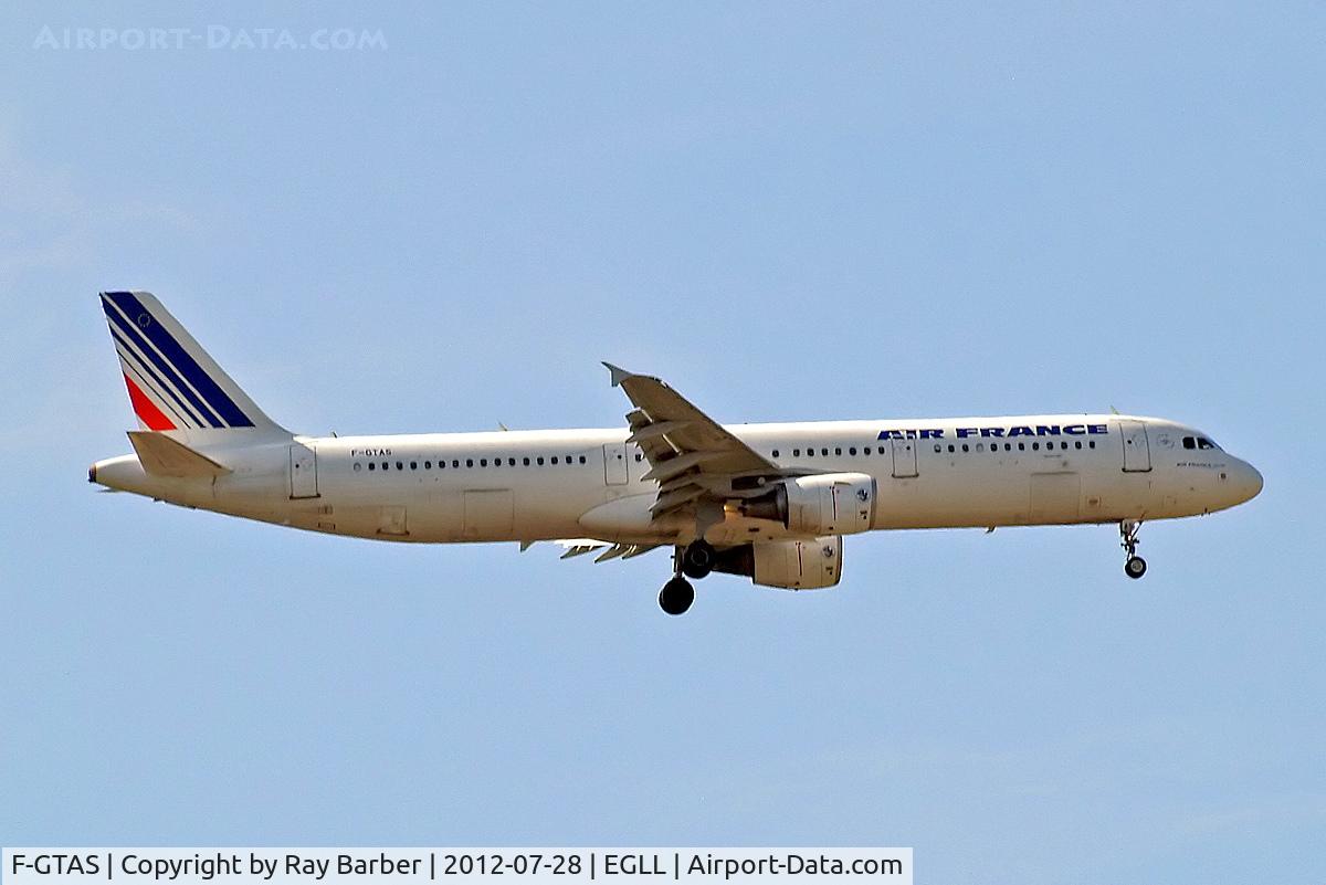 F-GTAS, 2008 Airbus A321-212 C/N 3419, Airbus A321-211 [3419] (Air France) Home~G 28/07/2012. On approach 27L.