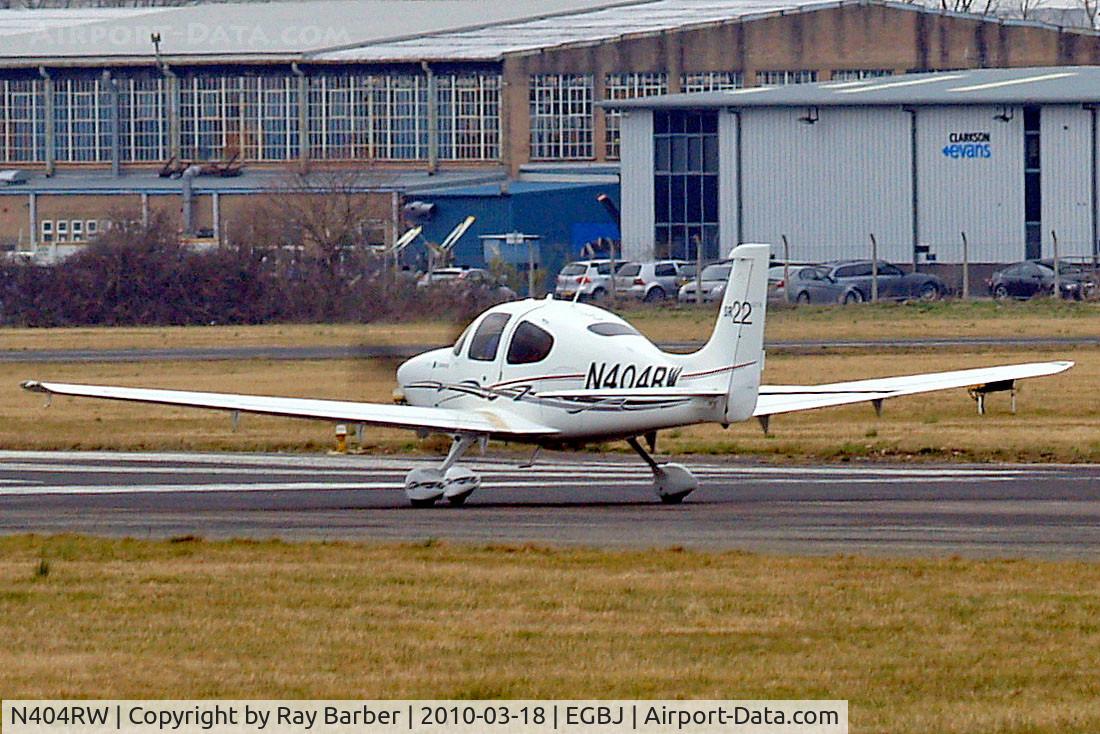 N404RW, Cirrus SR22 GTS C/N 3582, N404RW   Cirrus Design SR-22GTS [3582] Staverton~G 18/03/2010. Written off.