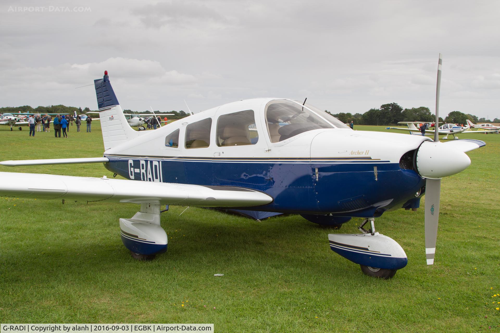 G-RADI, 1985 Piper PA-28-181 Cherokee Archer II C/N 28-8690002, Parked at the 2016 LAA rally