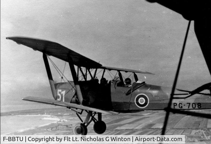 F-BBTU, De Havilland DH-82A Tiger Moth II C/N 86605, Taken at La Rochelle, France. ca 1946 .