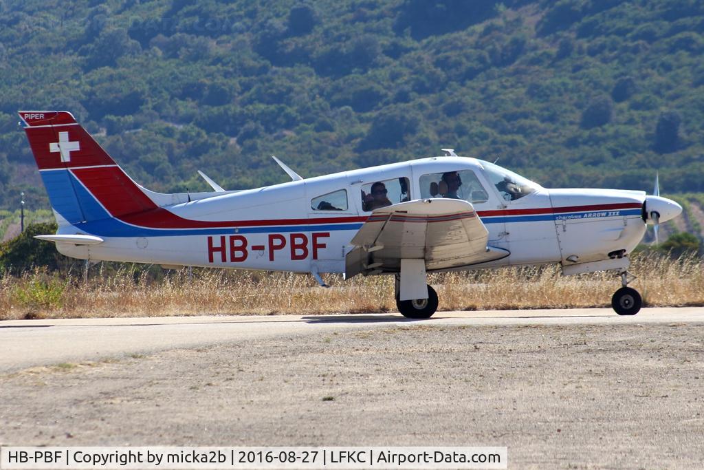 HB-PBF, 1977 Piper PA-28R-201 Arrow III Cherokee Arrow III C/N 28R-7737012, Taxiing