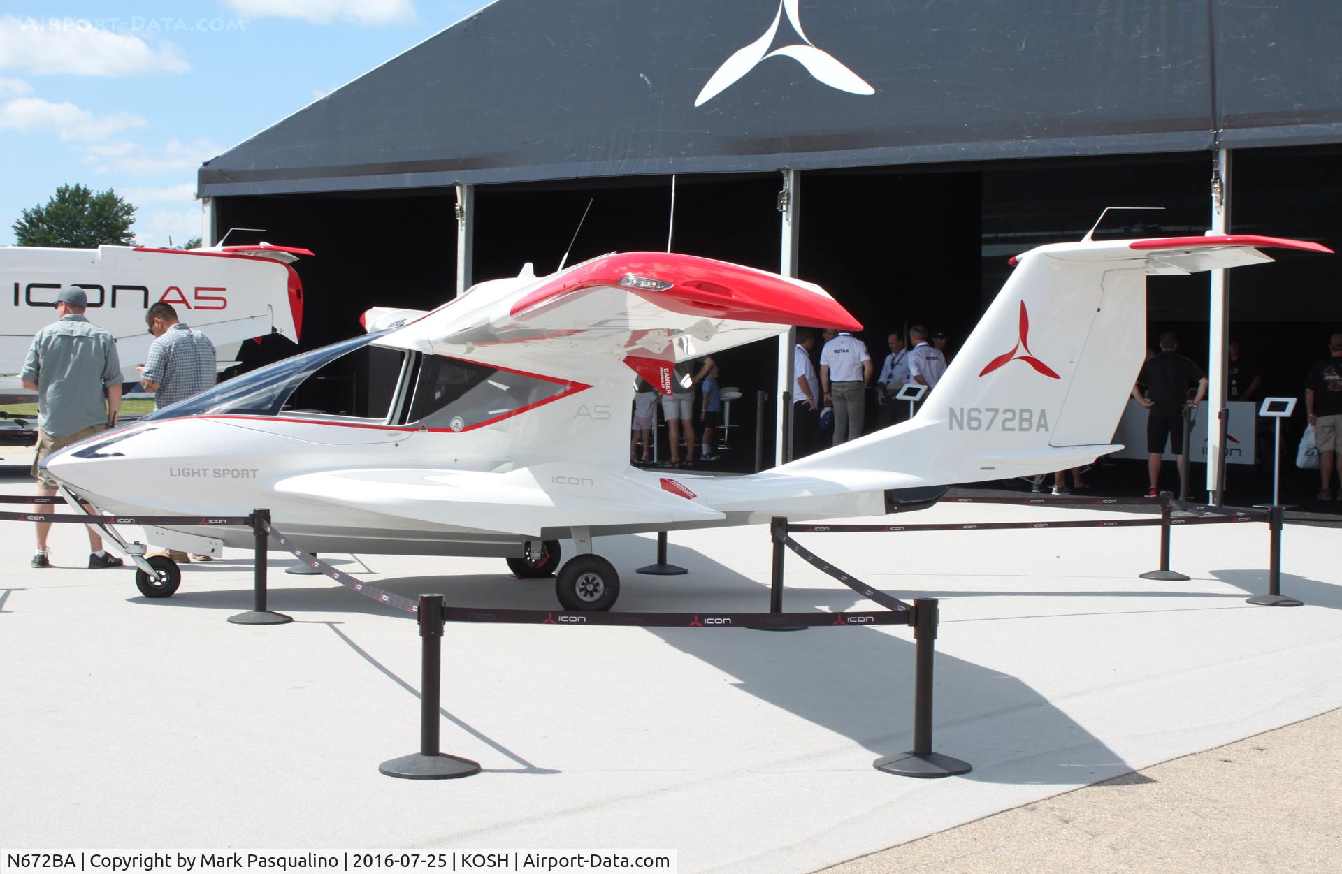 N672BA, 2016 ICON Aircraft A5 C/N 00010, Icon A5