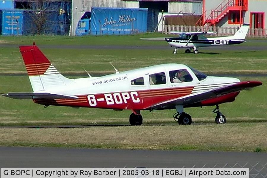 G-BOPC, 1982 Piper PA-28-161 Cherokee Warrior II C/N 28-8216006, Piper PA-28-161 Warrior II [28-8216006] (Aeros Co UK) Staverton~G 18/03/2005