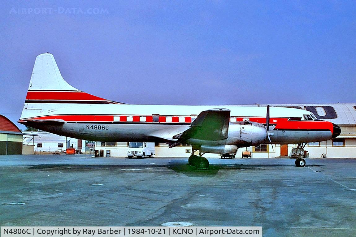 N4806C, 1953 Convair 340 C/N 74, Convair 340-38 [74] (Florida Aircraft Leasing Corp) Chino~N 21/10/1984. From a slide.
