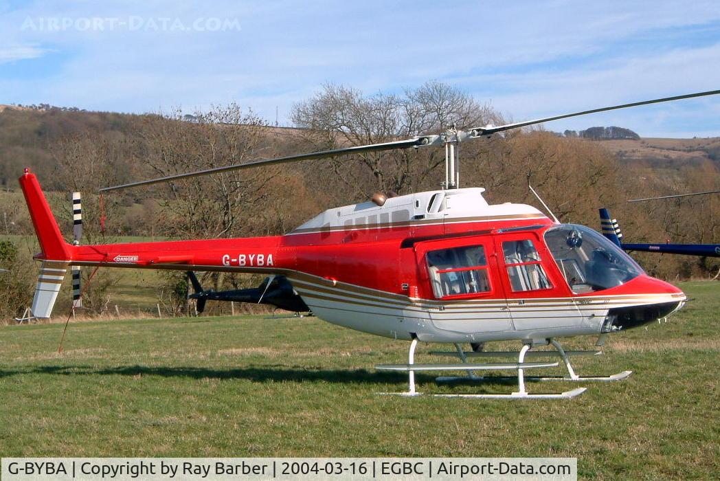 G-BYBA, 1980 Agusta AB-206B-3 JetRanger III C/N 8596, Agusta-Bell AB.206B-3 Jet Ranger III [8596] Cheltenham Racecourse~G 16/03/2004
