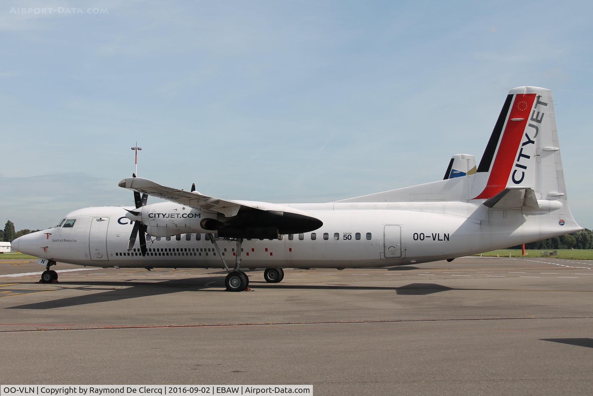 OO-VLN, 1989 Fokker 50 C/N 20145, Out of service since 2016-06-22 ( bankcruptcy VLM )