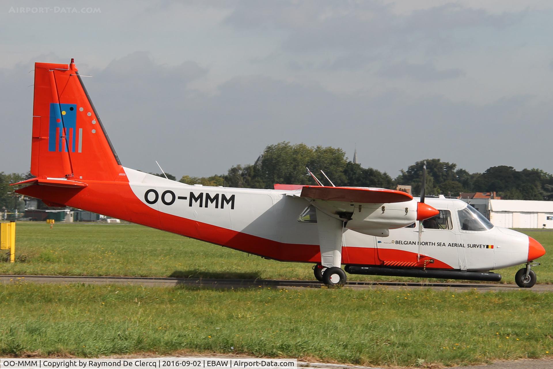OO-MMM, 1975 Britten-Norman BN-2A-21 Islander C/N 468, Taxiing to rwy 29.