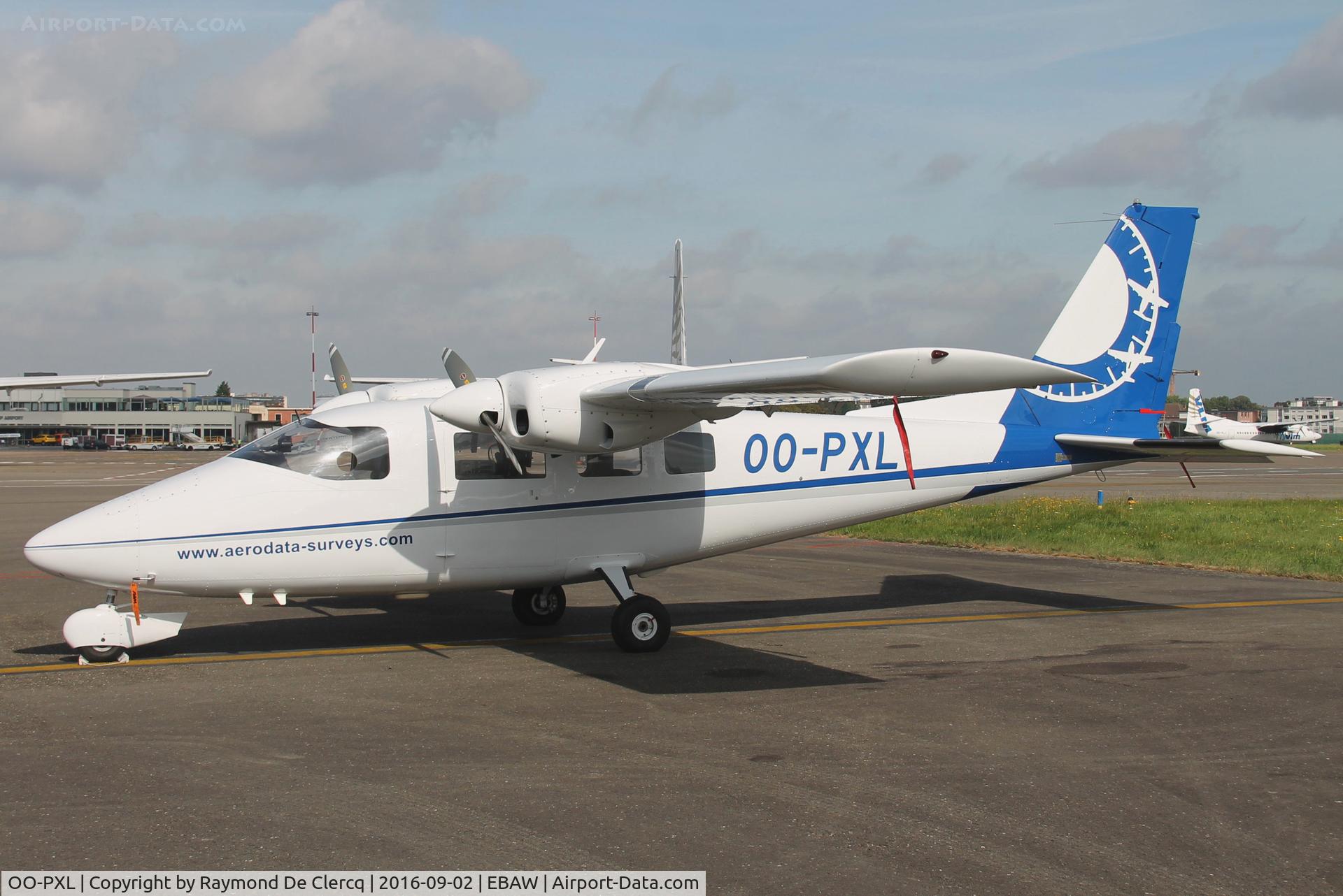 OO-PXL, 1981 Partenavia P-68C-TC Victor C/N 245-08-TC, Aerodata Int. Surveys at Antwerp Airport.