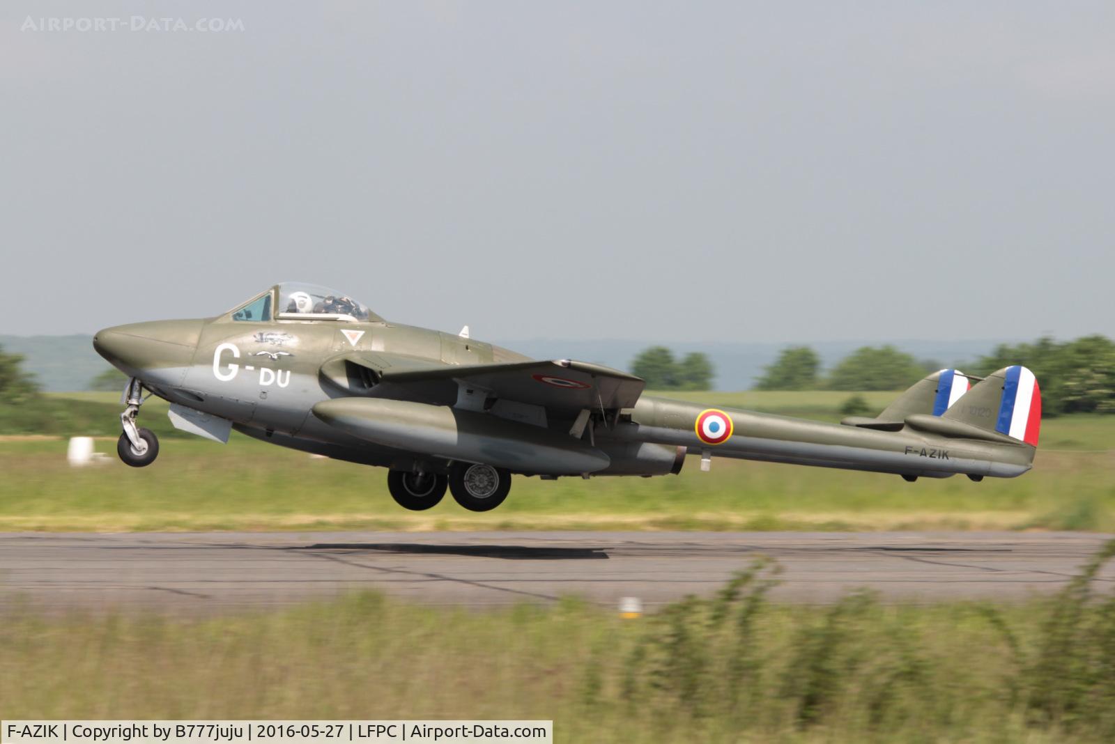 F-AZIK, De Havilland (FFA) Vampire FB.6 (DH-100) C/N 700, at Creil