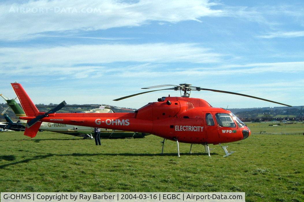 G-OHMS, 1982 Aérospatiale AS-355F-1 Twin Ecureuil C/N 5194, Aerospatiale AS.355F1 Ecureuil II [5194] (Western Power Distribution) Cheltenham Racecourse~G 16/03/2004