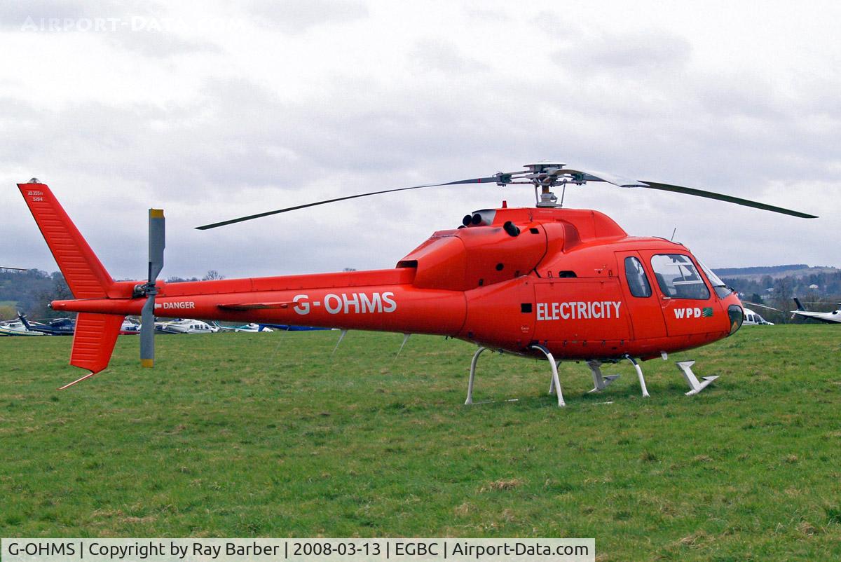 G-OHMS, 1982 Aérospatiale AS-355F-1 Twin Ecureuil C/N 5194, Aerospatiale AS.355F1 Ecureuil II [5194] (Western Power Distribution) Cheltenham Racecourse~G 13/03/2008